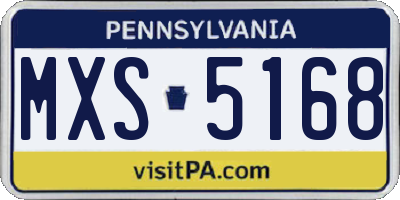 PA license plate MXS5168