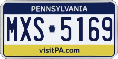 PA license plate MXS5169