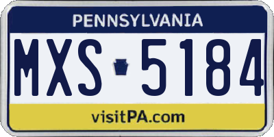 PA license plate MXS5184