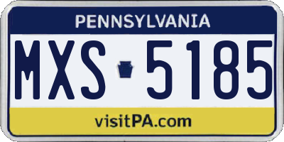 PA license plate MXS5185