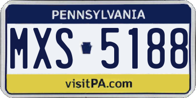 PA license plate MXS5188