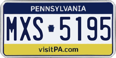 PA license plate MXS5195