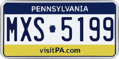 PA license plate MXS5199