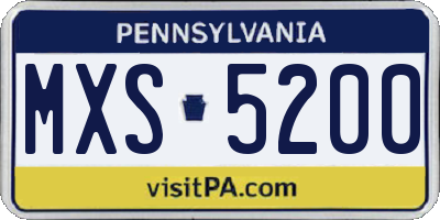 PA license plate MXS5200