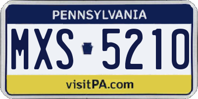 PA license plate MXS5210