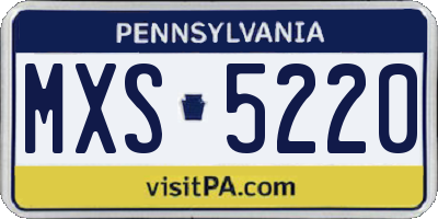 PA license plate MXS5220