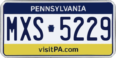 PA license plate MXS5229