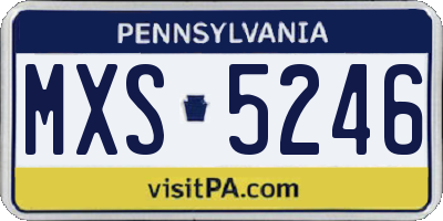 PA license plate MXS5246