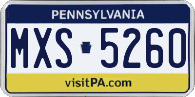 PA license plate MXS5260