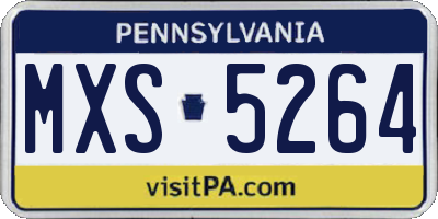 PA license plate MXS5264