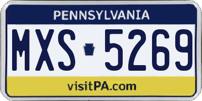 PA license plate MXS5269