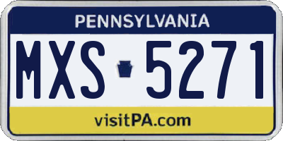 PA license plate MXS5271
