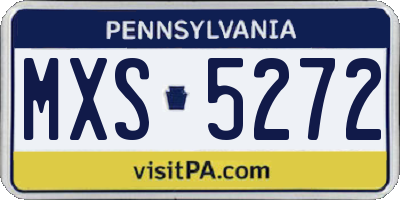 PA license plate MXS5272