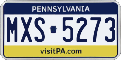 PA license plate MXS5273