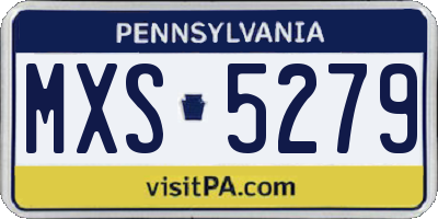 PA license plate MXS5279