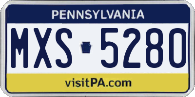PA license plate MXS5280