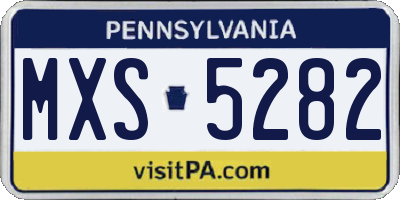 PA license plate MXS5282