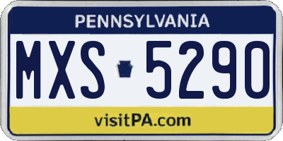 PA license plate MXS5290