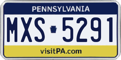 PA license plate MXS5291