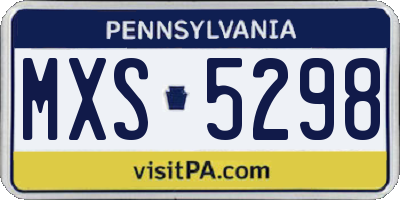 PA license plate MXS5298