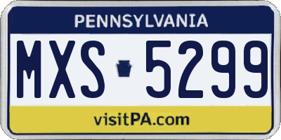 PA license plate MXS5299
