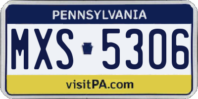 PA license plate MXS5306