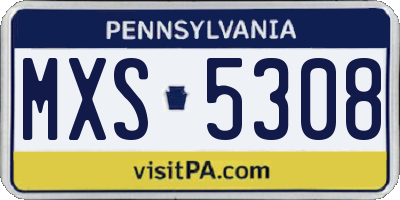 PA license plate MXS5308