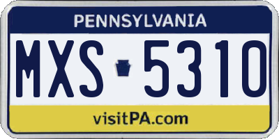 PA license plate MXS5310