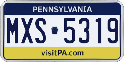 PA license plate MXS5319