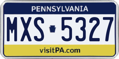 PA license plate MXS5327