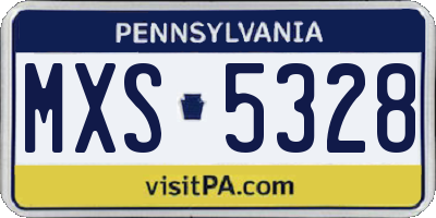 PA license plate MXS5328