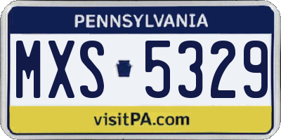 PA license plate MXS5329