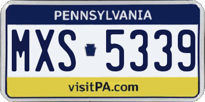 PA license plate MXS5339