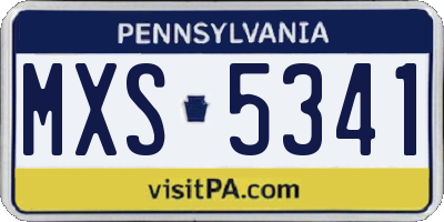 PA license plate MXS5341