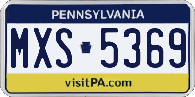 PA license plate MXS5369