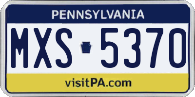 PA license plate MXS5370
