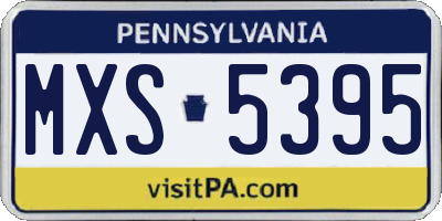 PA license plate MXS5395