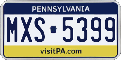 PA license plate MXS5399