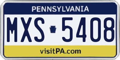 PA license plate MXS5408