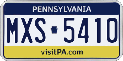 PA license plate MXS5410