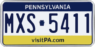 PA license plate MXS5411