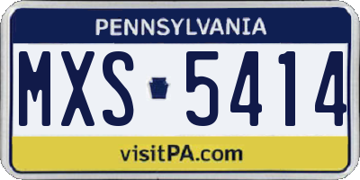 PA license plate MXS5414