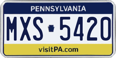PA license plate MXS5420