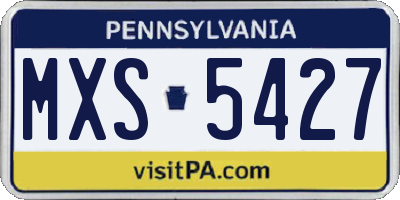PA license plate MXS5427