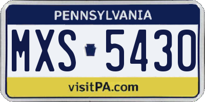 PA license plate MXS5430