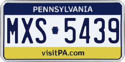 PA license plate MXS5439