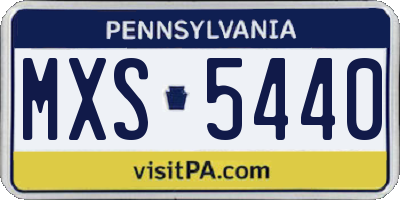 PA license plate MXS5440