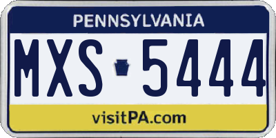 PA license plate MXS5444