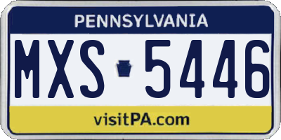 PA license plate MXS5446