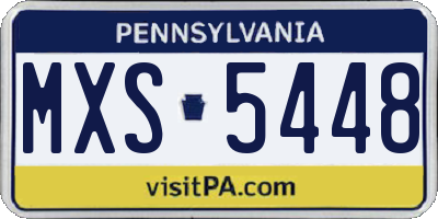PA license plate MXS5448